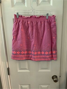 J Crew pink size 10 mini skirt with colorful print